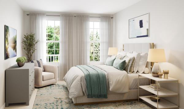 Serene primary bedroom