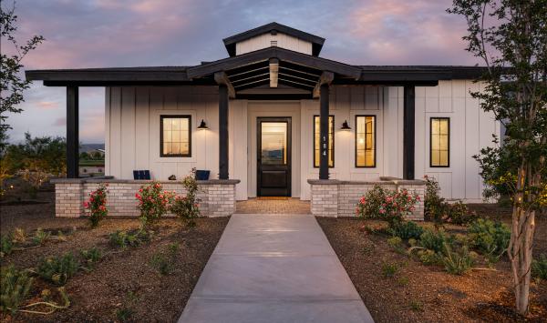 Cottage Farmhouse Exterior with Covered Porch
