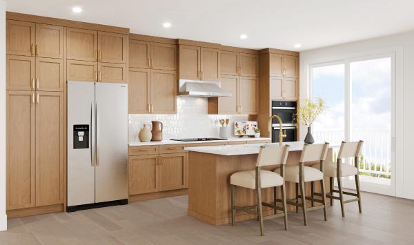 Spacious kitchen with a large center island
