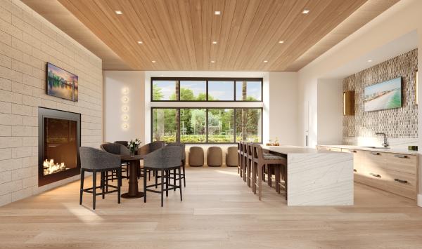 Clubhouse café with relaxed, elegant ambiance