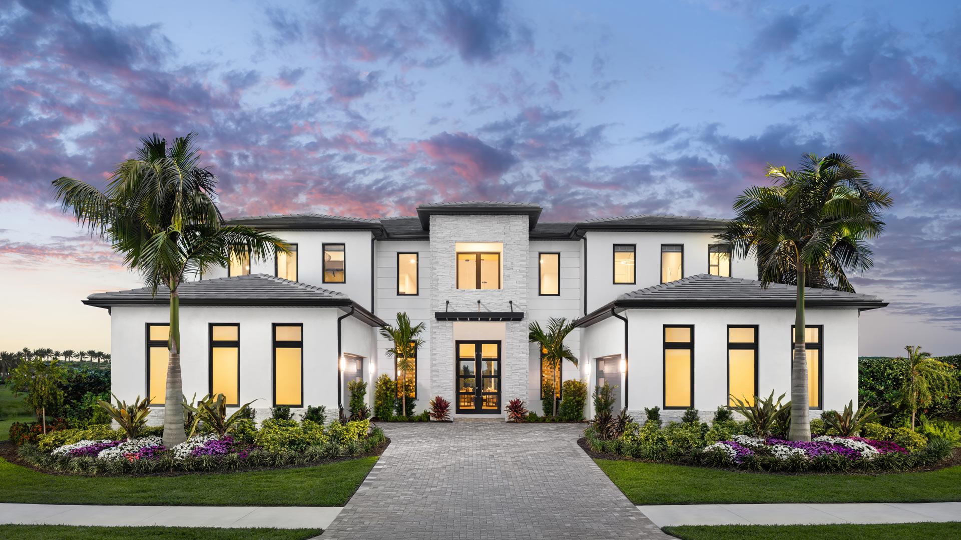 Striking two-story exterior designs with sophisticated architectural details