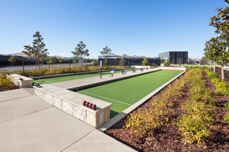 Two bocce ball courts