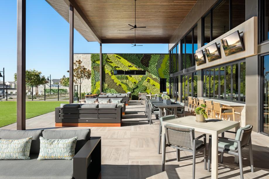 Gather with friends at the outdoor patio