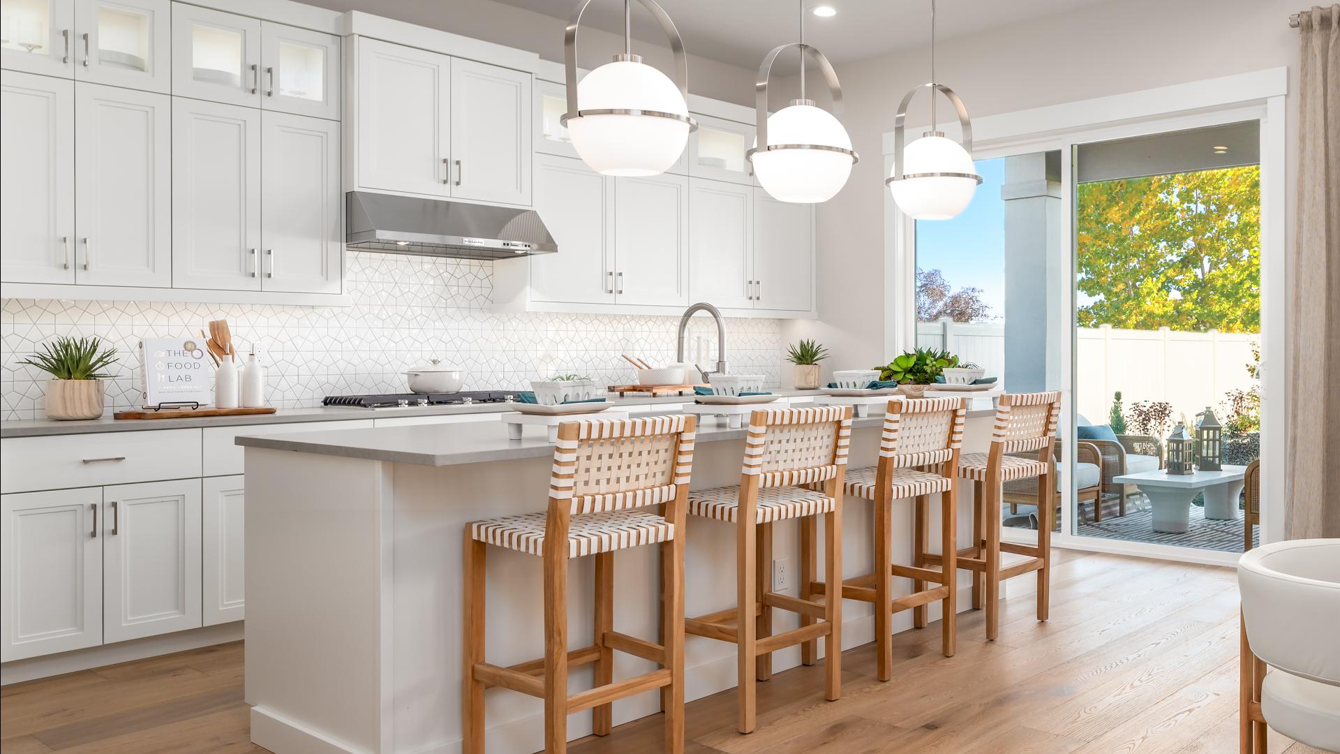 Well-designed kitchen with seating at center island