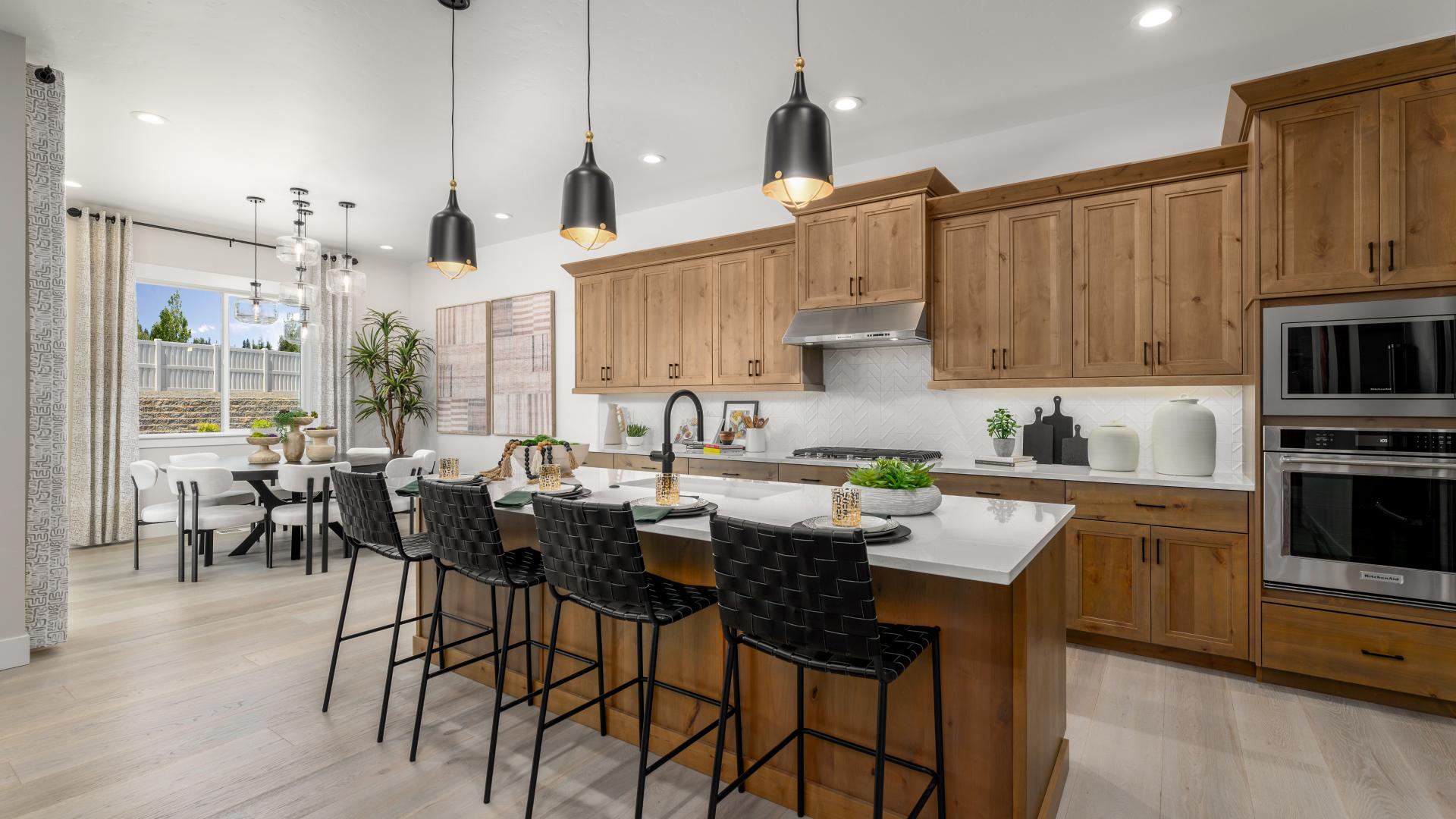 Well-designed kitchens with seating at center island