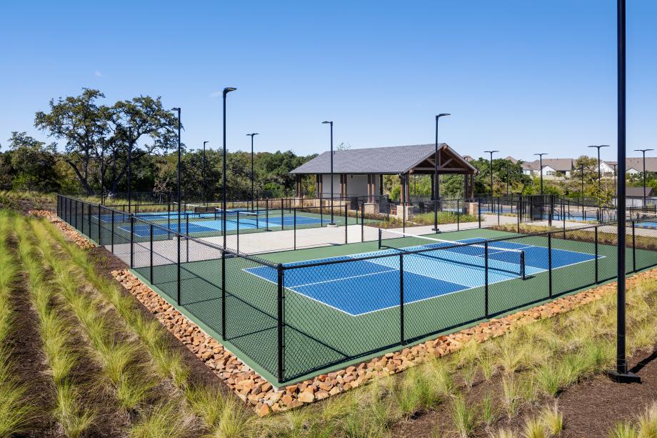 Nine pickleball courts