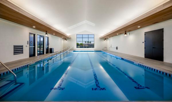 Indoor pool with swim lanes
