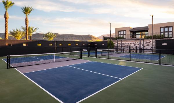 Pickleball courts with lighting