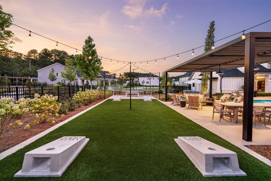 Play a game of cornhole