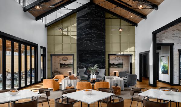 Gathering space in community clubhouse