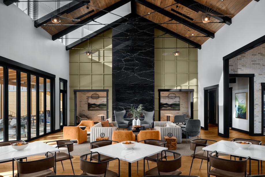 Gathering space in community clubhouse