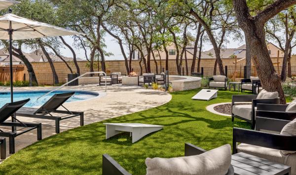 Poolside lounge areas
