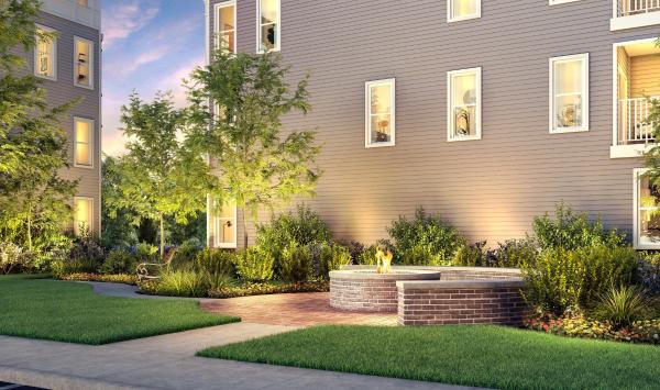 Warm up and socialize at the community fire pit