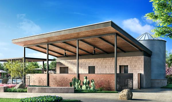 Gather with friends and neighbors in the open-air pavilion