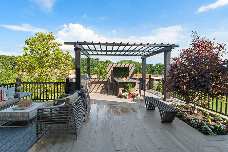 Custom deck with outdoor seating