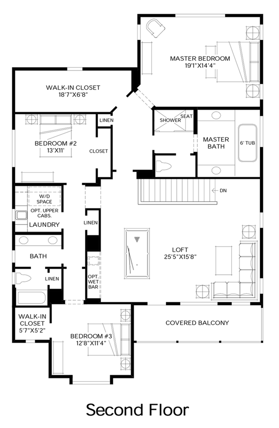 Woodhaven Quick Delivery Home Broadmoor Shingle 2nd Floor Plan