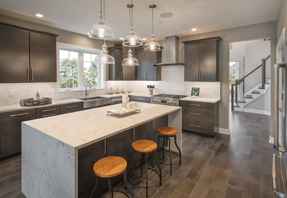 Spacious kitchen with center island