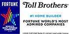 Toll Brothers FORTUNE World's Most Admired Companies 10+ Years in a Row