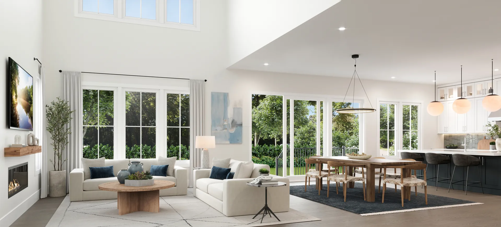 Cool Transitional Great Room