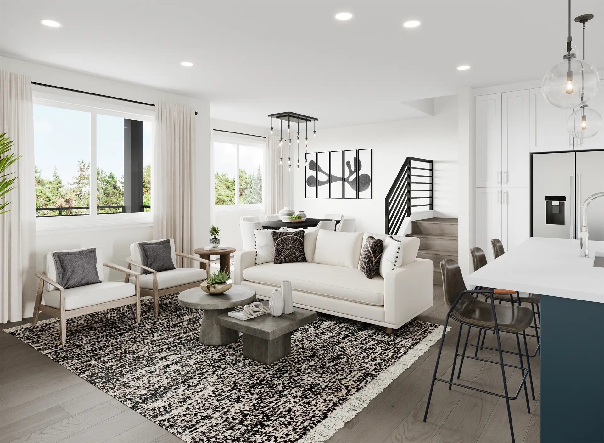 Cool Transitional Great Room