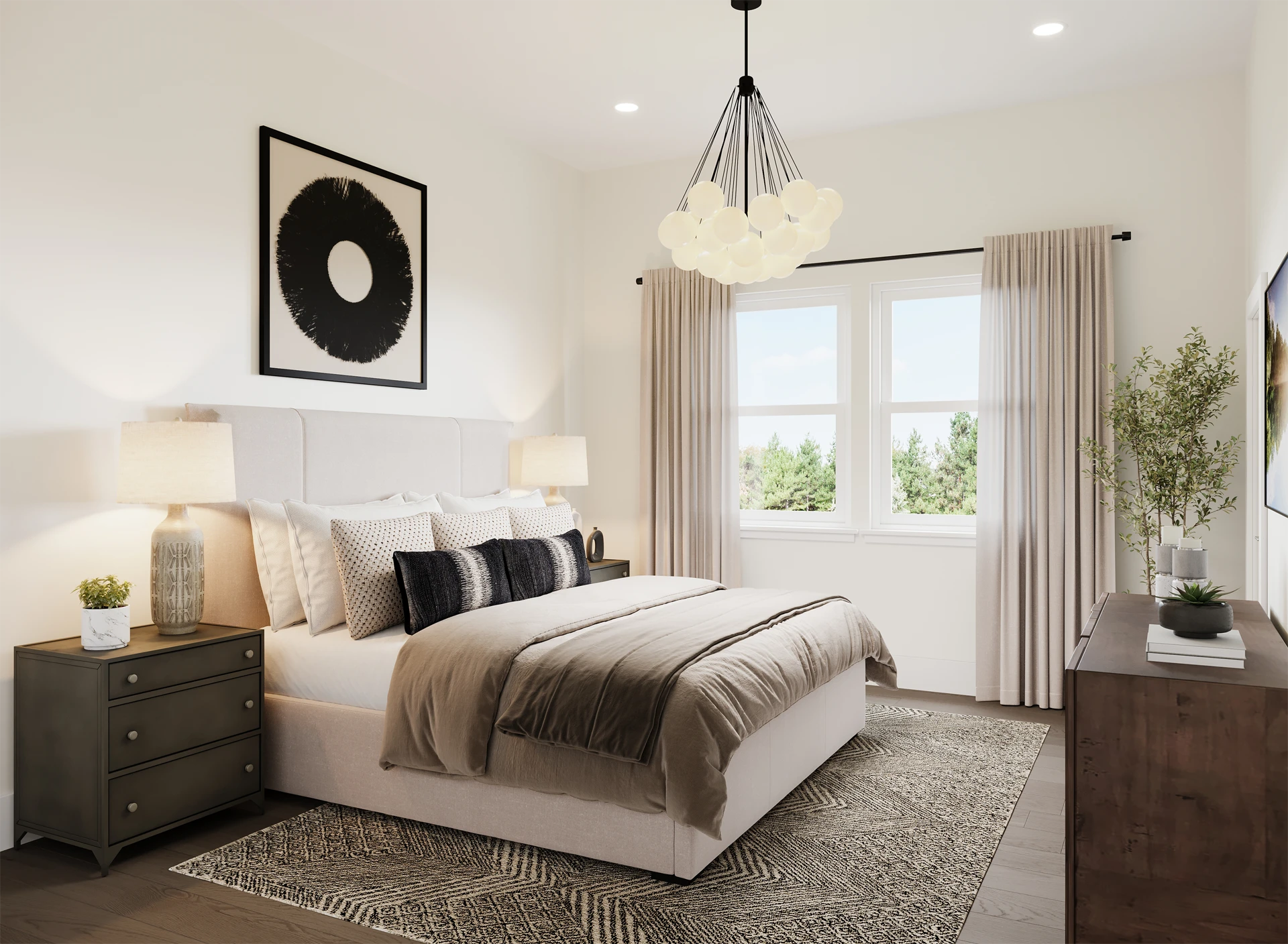 Cool Transitional Bedroom