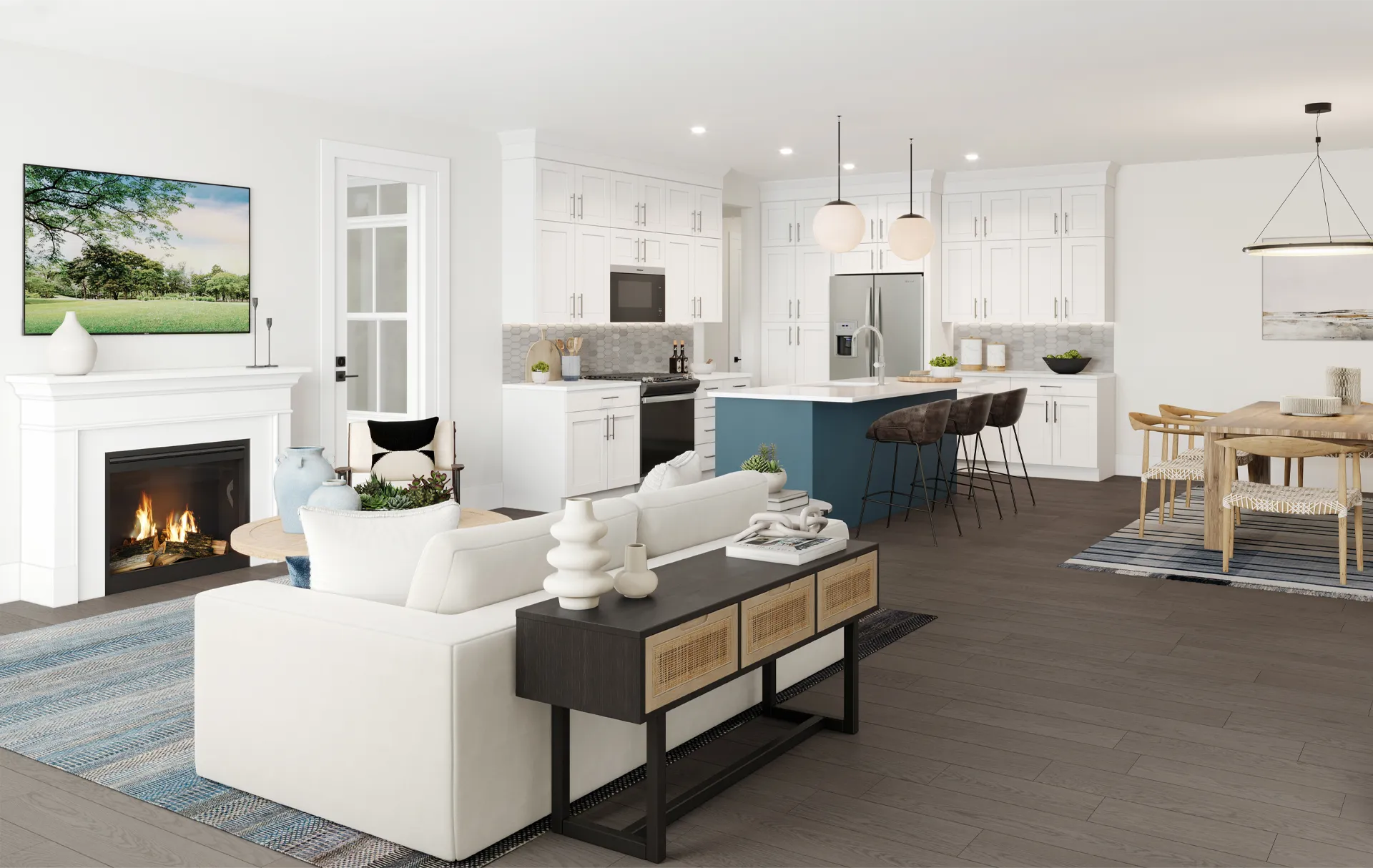 Cool Transitional Living Room