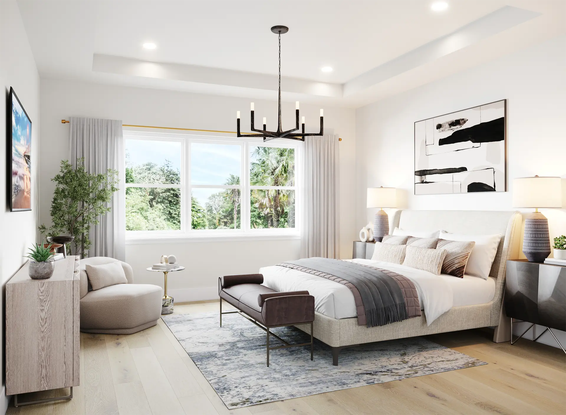 Warm Contemporary Bedroom