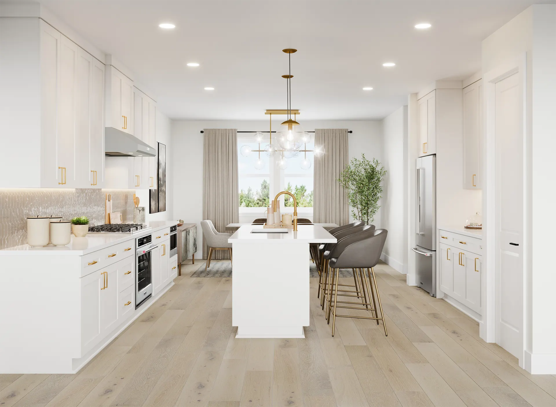 Warm Contemporary Dining Room