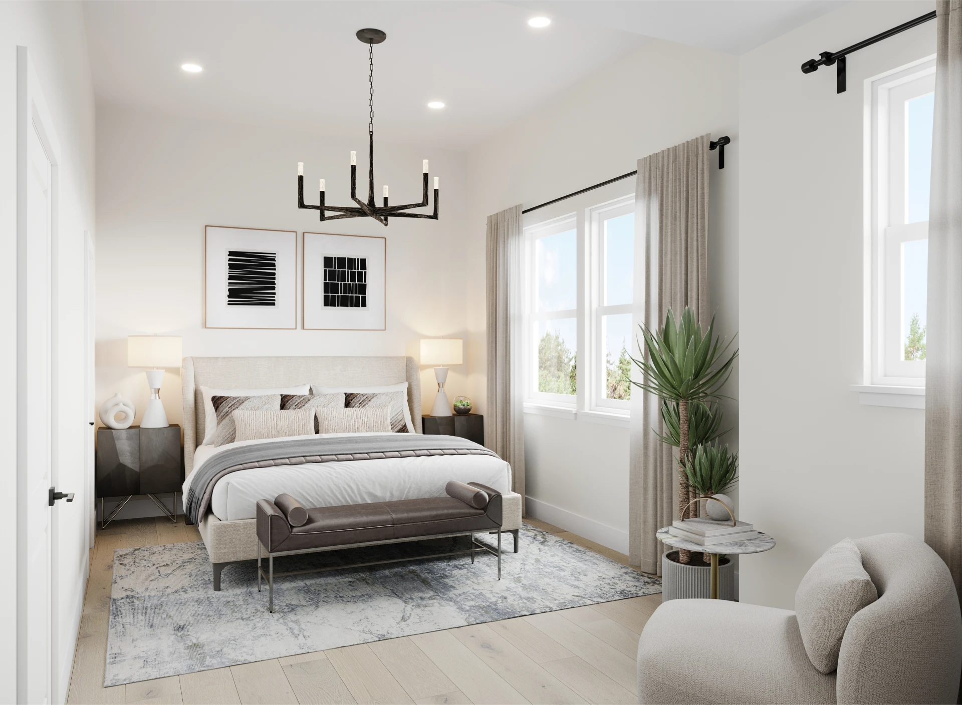 Warm Contemporary Bedroom