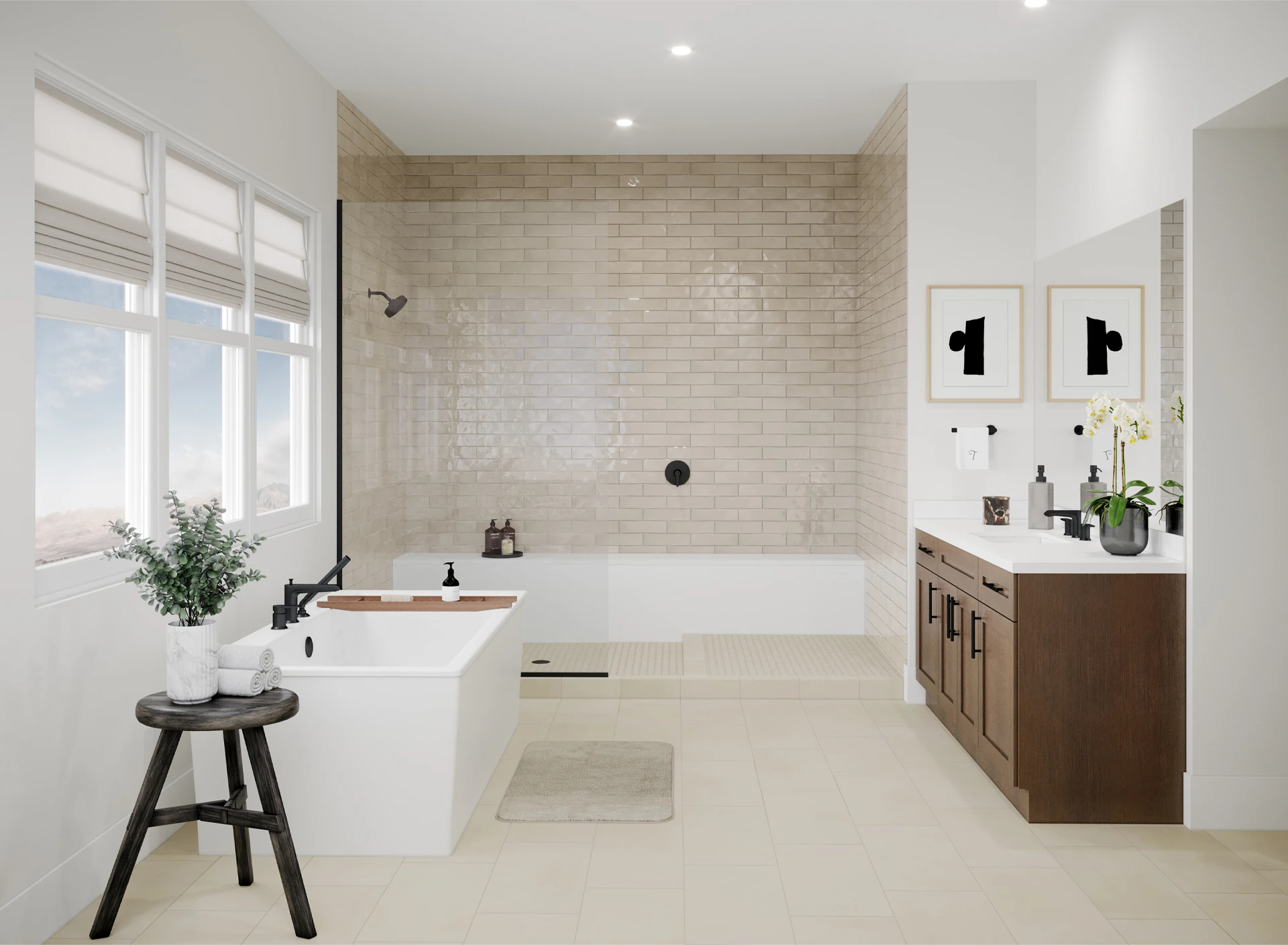 Warm Transitional Bathroom