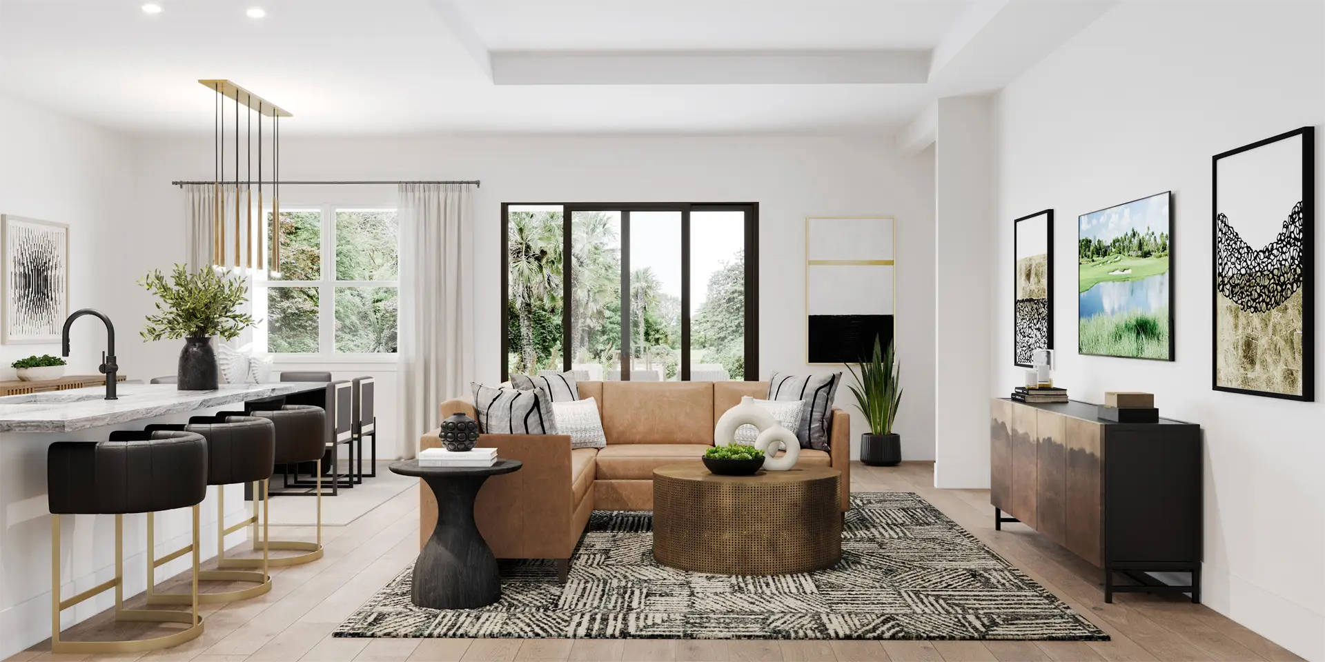 Warm Transitional Great Room
