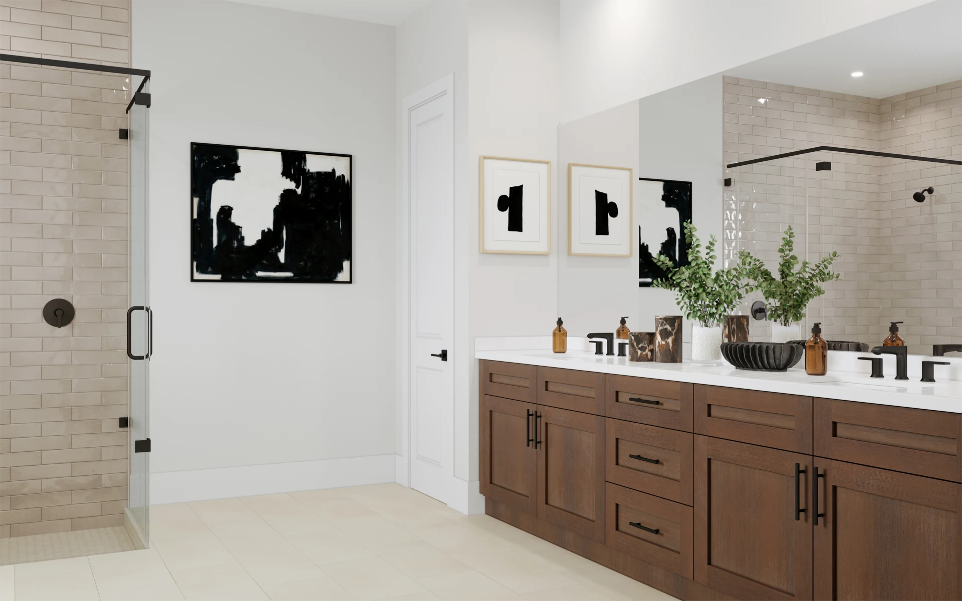 Warm Transitional Bathroom